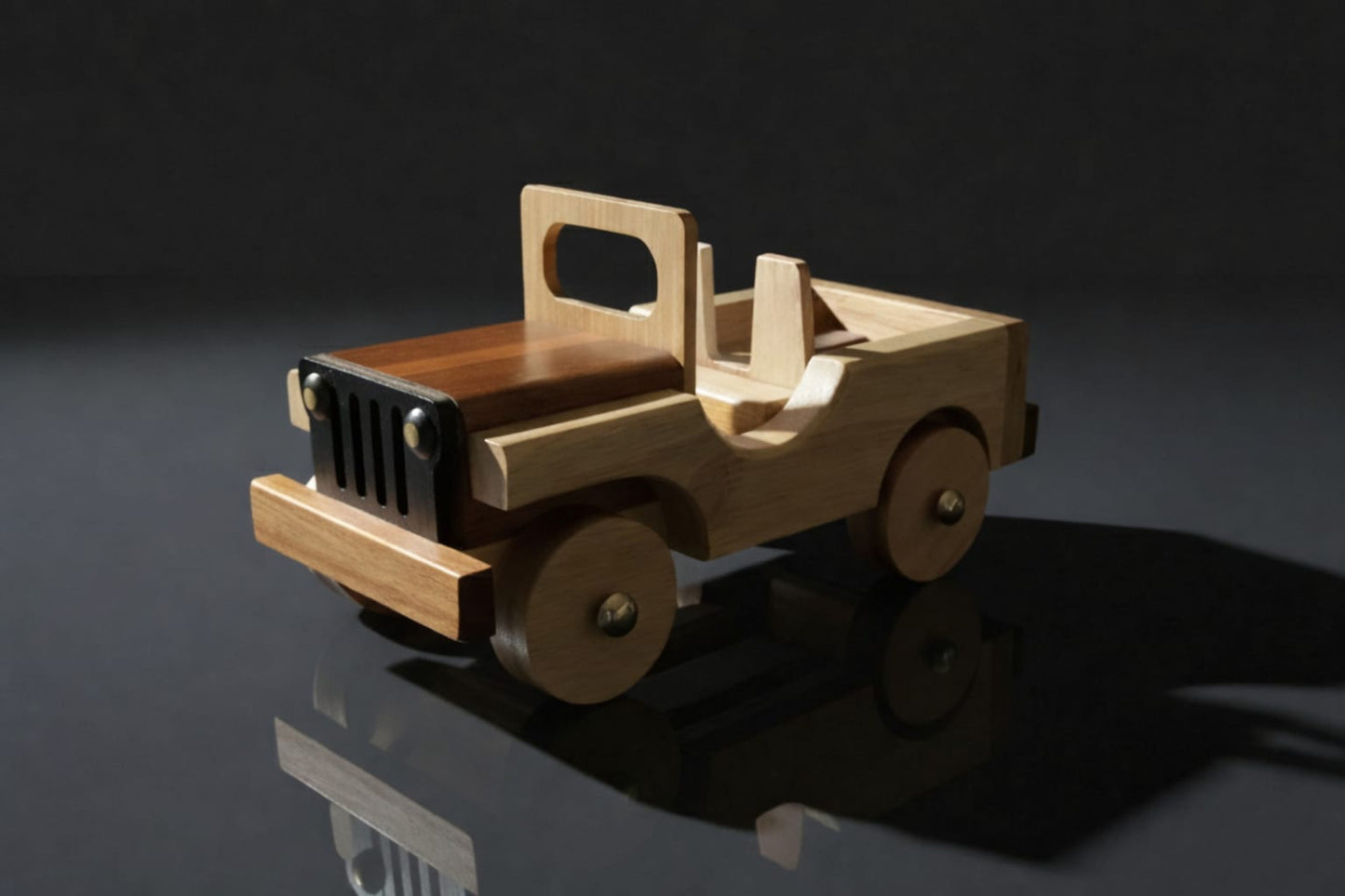 Handcrafted Wooden Classic Jeep (260mm)