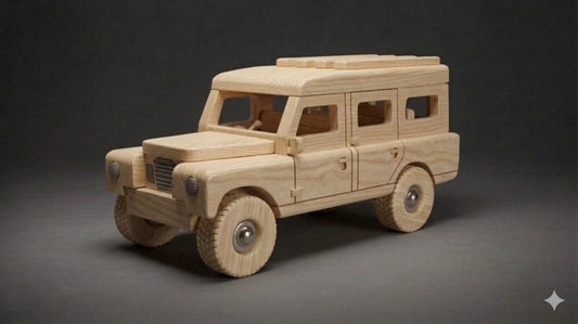 Handcrafted Wooden 1960 Land Rover Series II (1:15 Scale)