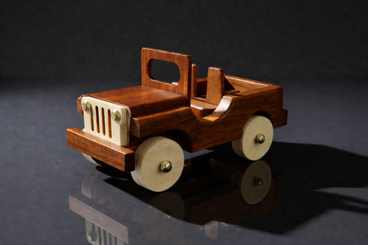 Handcrafted Wooden Classic Jeep (260mm)