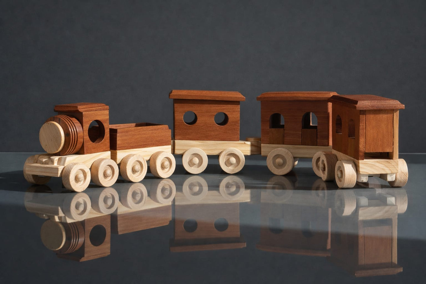 Classic Handcrafted Wooden Train Set (5-Piece Collection)