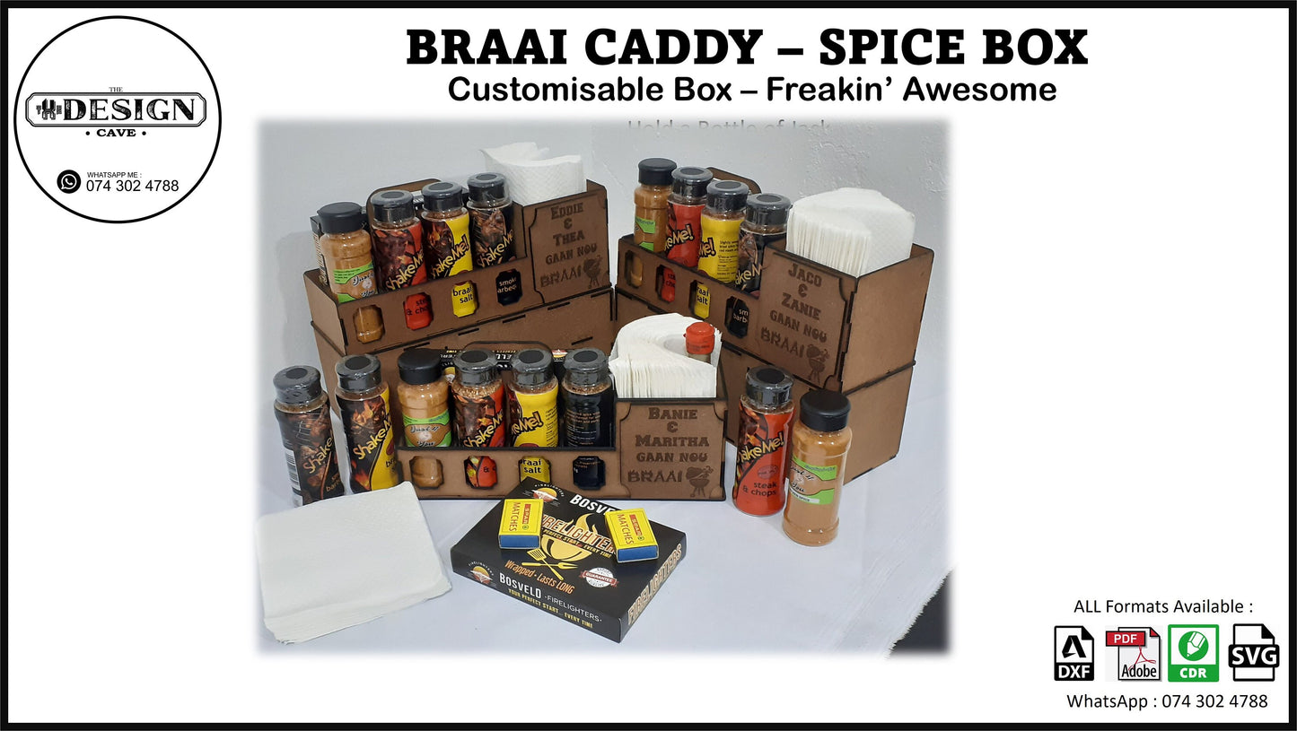3mm Braai Caddy & Spice Holder – Digital Laser File