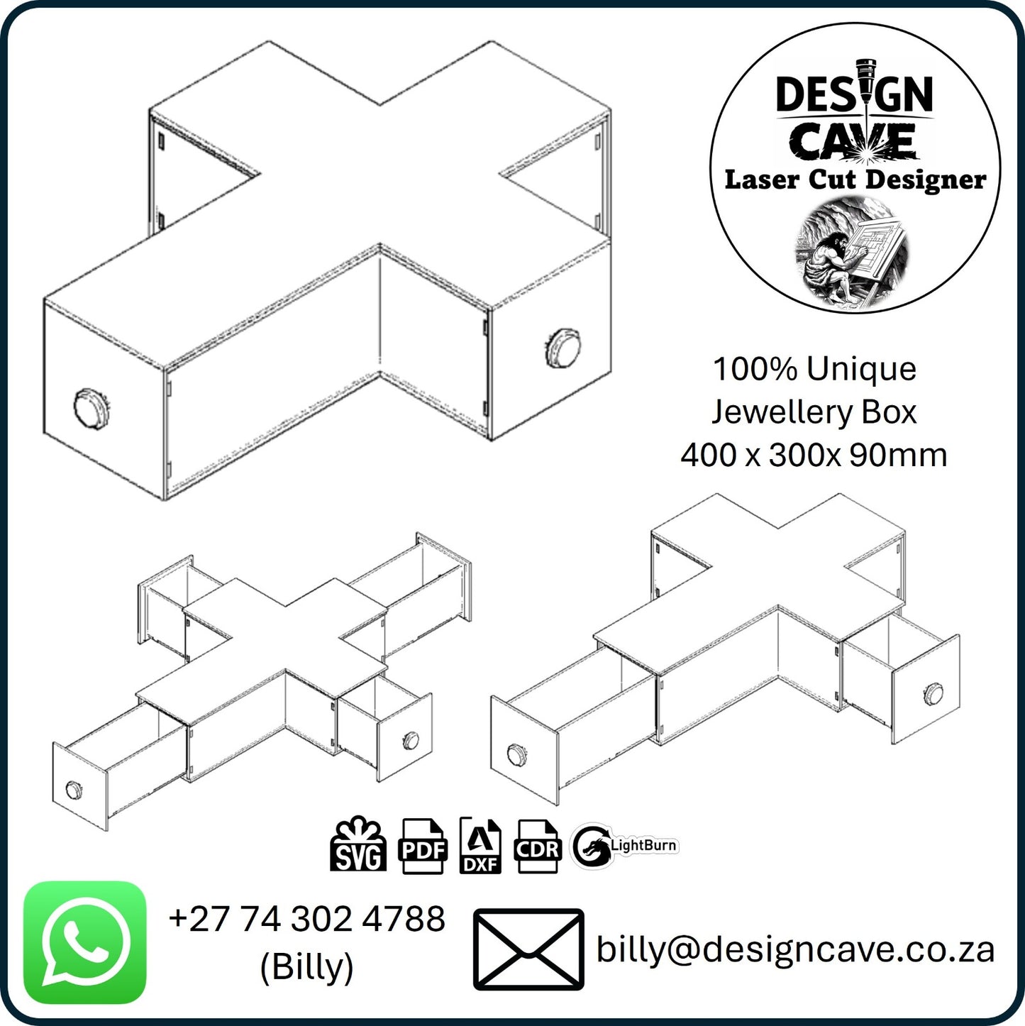 Cross Keepsake Box – Digital Laser Cut File (Commercial License)